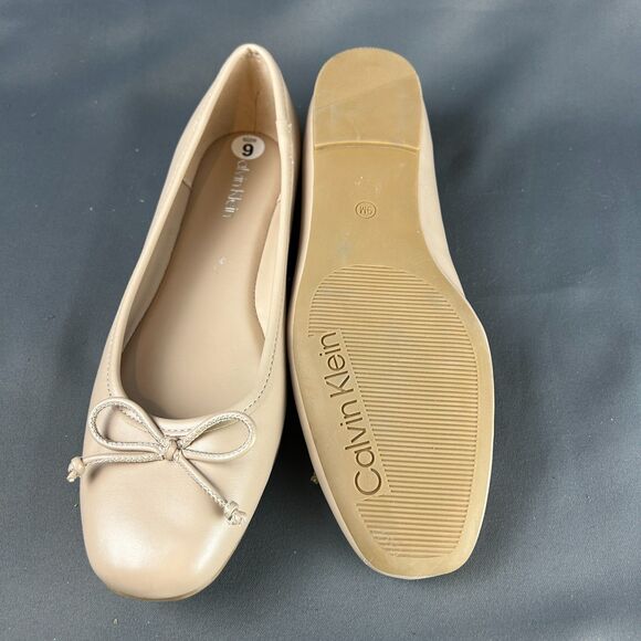 Calvin Klein Nude Beige Ballet Flats Bow Accent Size 9 NEW - Picture 11 of 14